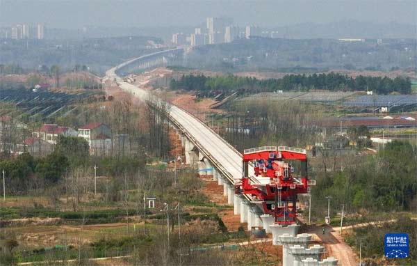 合武高铁特大桥连续梁施工现场作