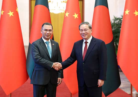 李强同孟加拉国总理塔里