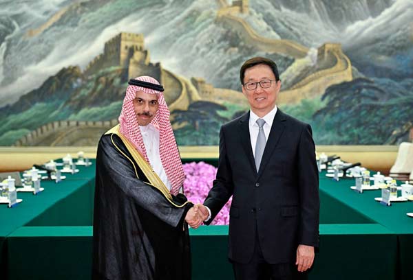 韩正会见沙特外交大臣费